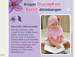 Inilah 6 Amalan yang Ringan Diucapkan, Berat Ditimbangkan
